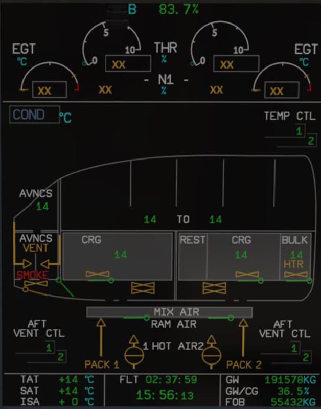 A350 XWB XP System Condition und Smoke