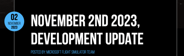 MSFS Development Update 2. November