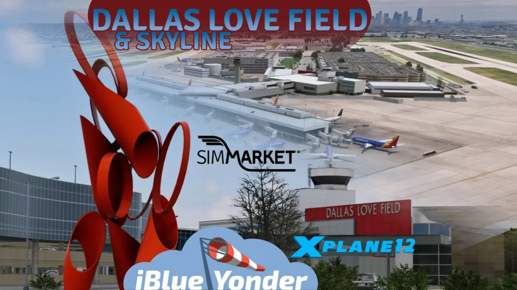DALLAS LOVE FIELD & DALLAS SKYLINE XP12: Eine umfassende Szenerie für X-Plane 12